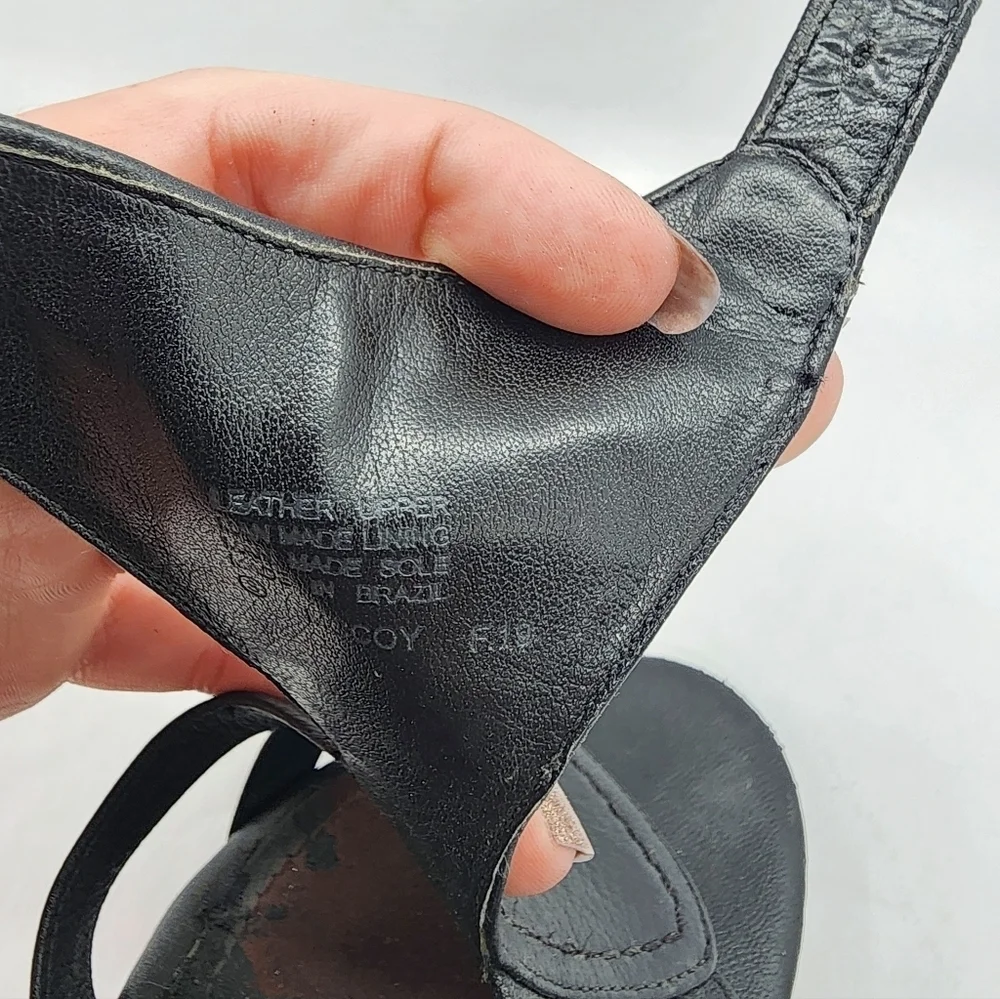 Gianni Bini Black Leather Strappy Heels